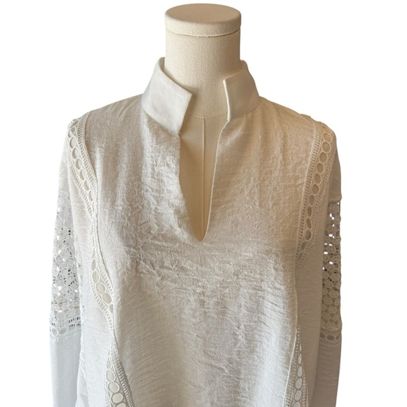 Tuckernuck - White Eyelet Jane Blouse Sz L - Picture 7 of 11